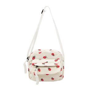 Corduroy Crossbody Bag Cute Purse Strawberry Shoulder Bag Messenger :>